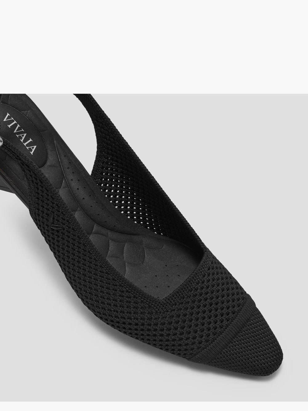 Vivaia Black Slingback Knit Pointed-Toe (Leah Pro) - Picture 2 of 9